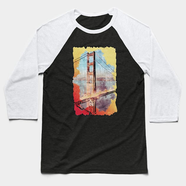 Golden Gate Bridge Baseball T-Shirt by KMSbyZet